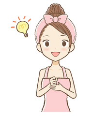 ひらめくルームウエア女性　上半身