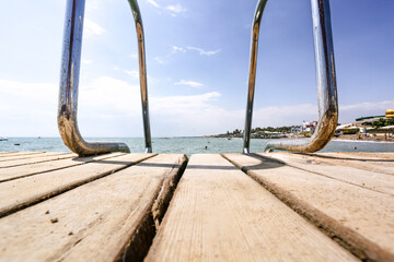 wooden pier and free space for your decoration 