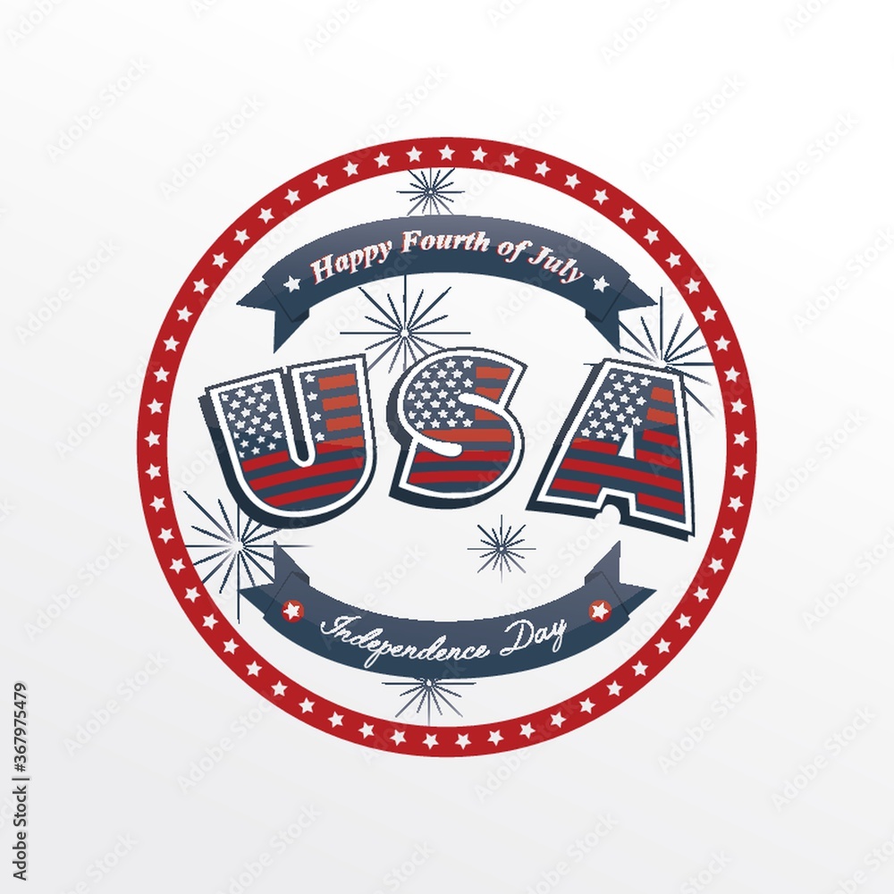 Poster american independence day label