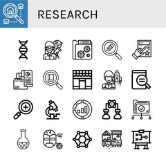 research simple icons set
