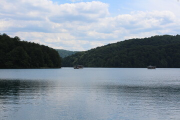 Plitvice lakes, Croatia, natural waterfalls and streams of water in the park