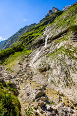 famous hoellental near zugspitze mountain in bavaria