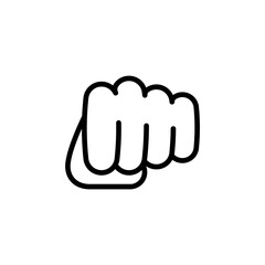 Clenched fist vector linear icon.