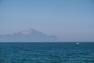 View from the sea on Atos, Greece - obrazy, fototapety, plakaty