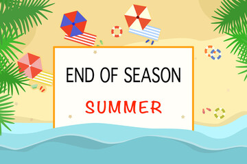 Vector - Wording End Of Season with natural view. Summer Sale. 