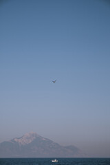 View from the sea on mountain