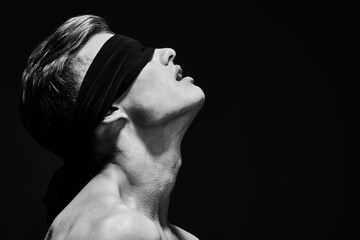 young blindfold man