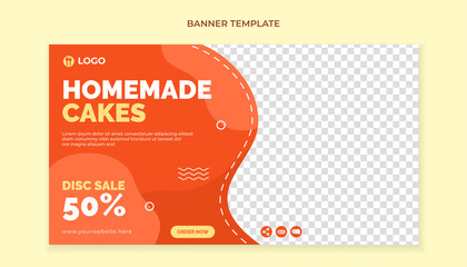 Homemade cakes food banner template