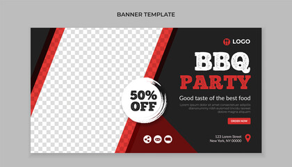 Barbecue party food banner template