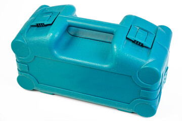 box with a set of attachments for an electric screwdriver