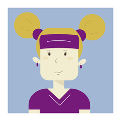 vector illustration of a sporty caucasian girl. fitness workout. athletic smiling woman for web,design,graphic.