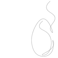 Easter egg silhouette line drawing. Vector illustration
