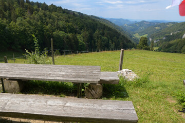 Fototapeta na wymiar Ausblicke vom Vogelberg im Naturpark Thal im Schweizer Jura