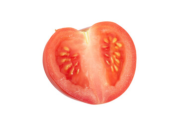 half tomato isolated on white