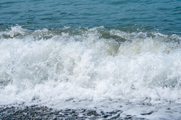 Waves on the Black Sea coast in Anaklia, Georgia