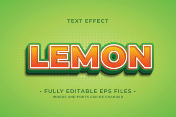 lemon text effect 100% editable isolated on green vector image