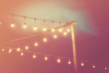 Blurred and soft of lamp.Lamp background.Lamps in evening .