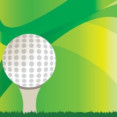 golf ball on tee over abstract background