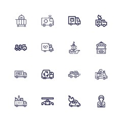 Editable 16 van icons for web and mobile