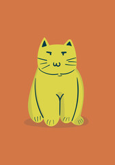 hand drawn cute cat vector illustration. Creative animal design for apparel, fabric, textile, stationary, wrapping, wallpaper.