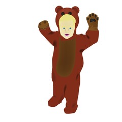 child in a bear costume