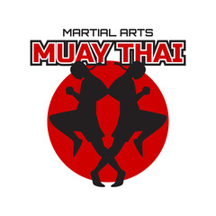 Obraz premium muay thai martial art isolated on white background. vector illustration