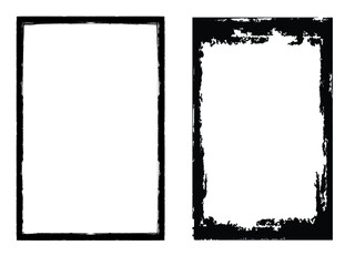 Vector Frames. rectangles for image. distress texture . Grunge Black borders isolated on the background . Dirt effect . geometric shapes for your design