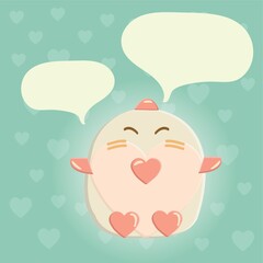cute creature with speech bubble
