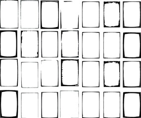 Vector Frames. rectangles for image. distress texture . Grunge Black borders isolated on the background . Dirt effect . geometric shapes for your design