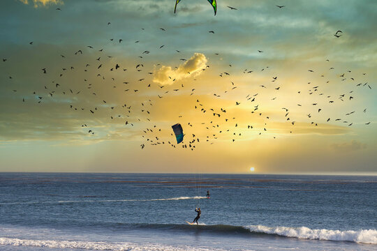 Kite surfing in Cambria California