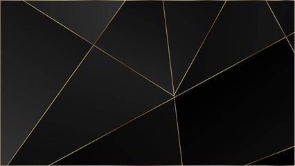 Black Luxury Polygon Pattern. Silver Rich VIP Geometric Celebration 