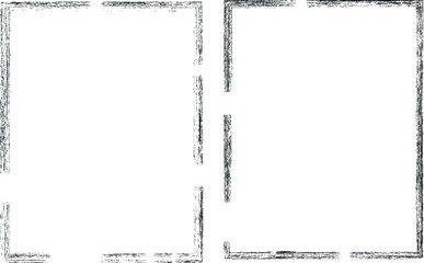 Vector Frames. rectangles for image. distress texture . Grunge Black borders isolated on the background . Dirt effect . geometric shapes for your design