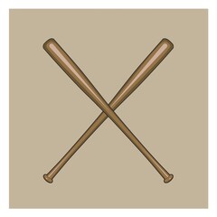 crossed baseball bats