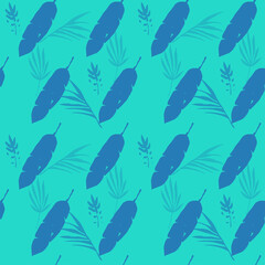 Hipster Tropical Vector Seamless Pattern. Drawn Floral Background. Nice Summer Fabrics. Monstera Banana 