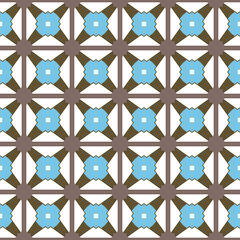 Vector seamless pattern texture background with geometric shapes, colored in blue, brown, white colors.