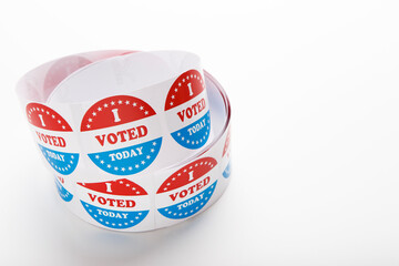 I Voted today stickers with american usa flag and text for presidential elections
