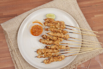 chicken satay or sate ayam is traditional cuisine in indonesia 