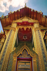 Bangkok, Thailand, July 10, 2020 Wat Rajabopit, Ancient beautiful temple, Thai traditional temple, Mosaic temple. Tourist attraction. 