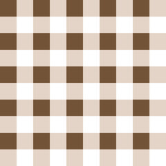 Brown gingham check seamless pattern. Abstract geometric background for fabric, textile, wrapping paper, scrapbooking. Surface pattern design.