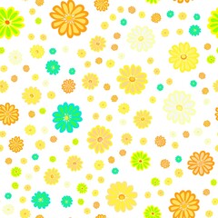 Obraz premium Vector floral pattern in doodle style Seamless vector spring floral background.