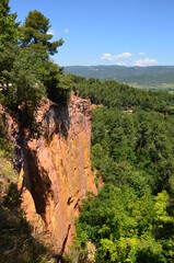 Ocher quarries (Les Ocres) in Roussillon, Provence, France, Luberon Nature Reserve, a sunny day in summer