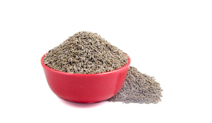 indian spices cumin seeds isolated.