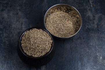 indian spices cumin seeds isolated.