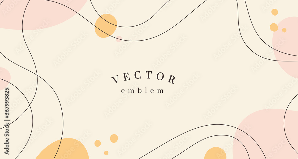 Poster Vector abstract creative background in minimal trendy style with copy space for text and modern art shapes - digital collage, horizontal design template for social media and websites 