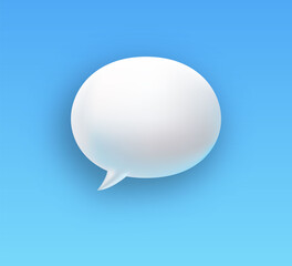 Speech or think bubble, empty communication cloud. Realistis style. Vector design element.