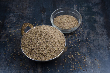 indian spices cumin seeds isolated.