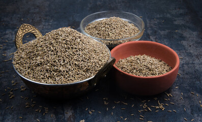 indian spices cumin seeds isolated.