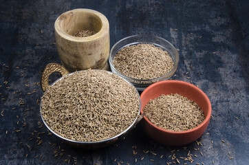 indian spices cumin seeds isolated.
