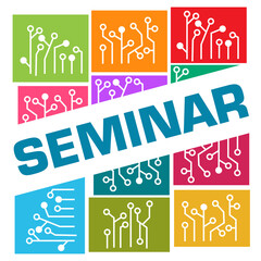 Seminar Colorful Blocks Circuit Grid Badge Style 