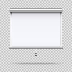 Realistic 3d Detailed White Blank Projector Screen Template Mockup. Vector